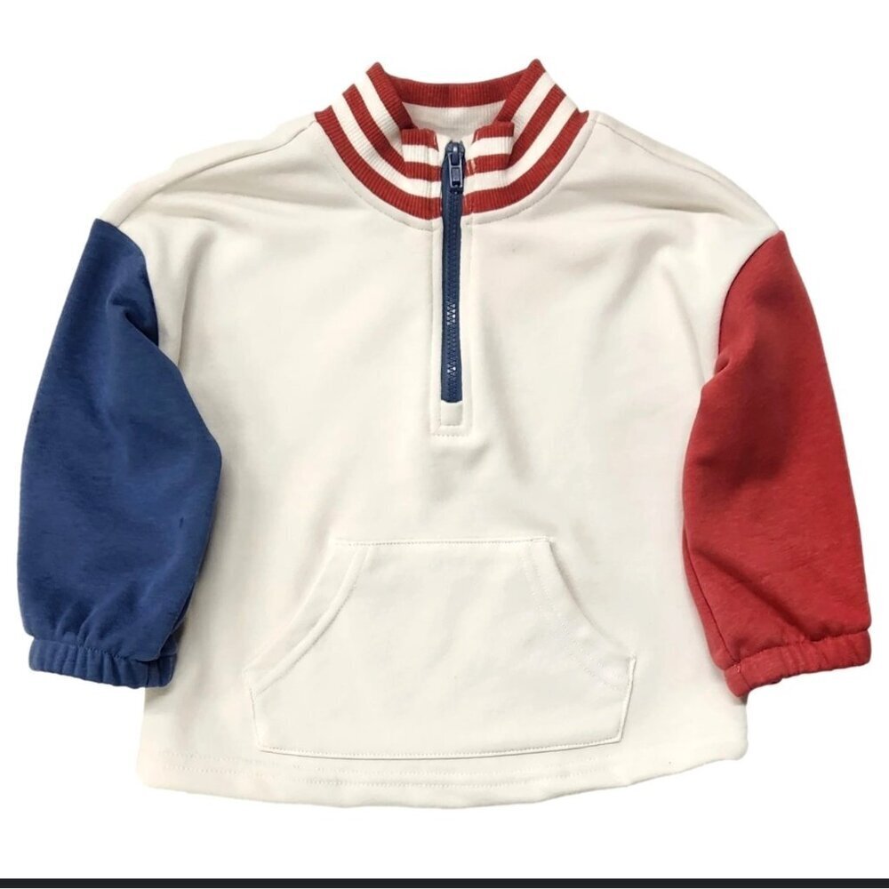 Cat & Jack boys' fleece half-zip sweatshirt with a kangaroo pocket size 18M NWT